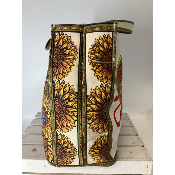 BRIGHTON LARGE CANVAS SUNFLOWR TOTE BAG - Picture 2 of 12